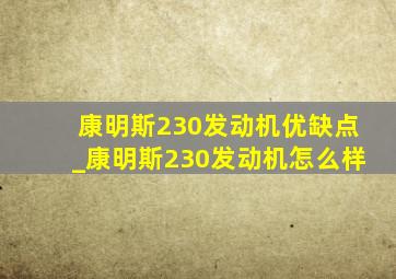 康明斯230发动机优缺点_康明斯230发动机怎么样