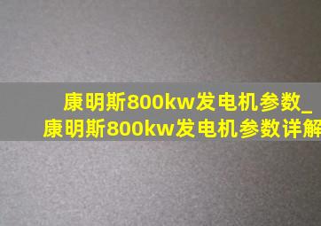 康明斯800kw发电机参数_康明斯800kw发电机参数详解