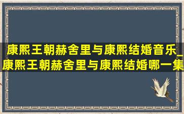 康熙王朝赫舍里与康熙结婚音乐_康熙王朝赫舍里与康熙结婚哪一集