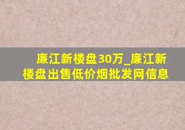 廉江新楼盘30万_廉江新楼盘出售(低价烟批发网)信息