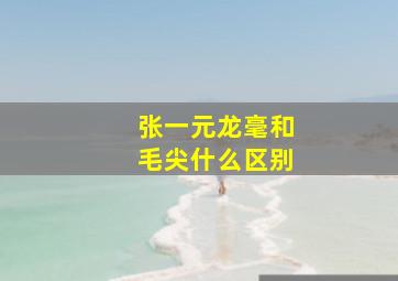 张一元龙毫和毛尖什么区别