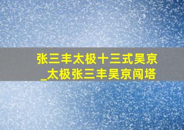 张三丰太极十三式吴京_太极张三丰吴京闯塔