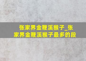 张家界金鞭溪猴子_张家界金鞭溪猴子最多的段