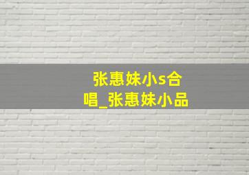 张惠妹小s合唱_张惠妹小品