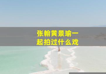 张翰黄景瑜一起拍过什么戏