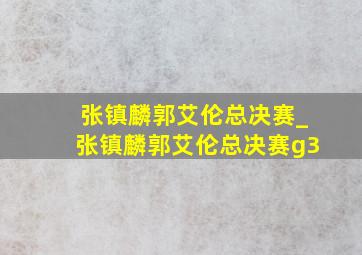 张镇麟郭艾伦总决赛_张镇麟郭艾伦总决赛g3