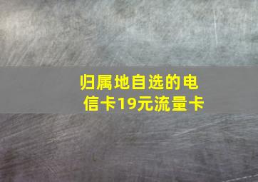 归属地自选的电信卡19元流量卡