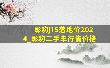 影豹j15落地价2024_影豹二手车行情价格