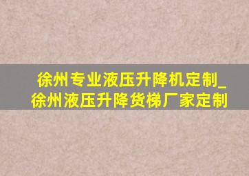 徐州专业液压升降机定制_徐州液压升降货梯厂家定制