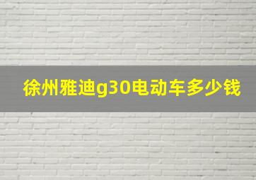 徐州雅迪g30电动车多少钱