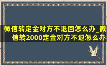 微信转定金对方不退回怎么办_微信转2000定金对方不退怎么办