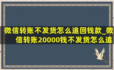 微信转账不发货怎么追回钱款_微信转账20000钱不发货怎么追回