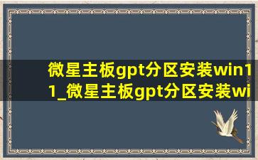 微星主板gpt分区安装win11_微星主板gpt分区安装win10