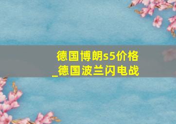 德国博朗s5价格_德国波兰闪电战