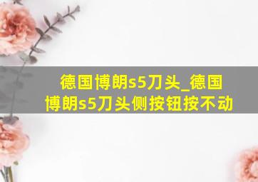 德国博朗s5刀头_德国博朗s5刀头侧按钮按不动