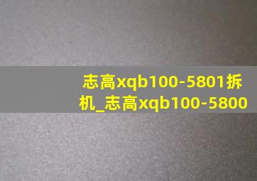 志高xqb100-5801拆机_志高xqb100-5800