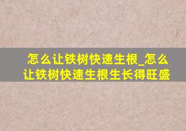 怎么让铁树快速生根_怎么让铁树快速生根生长得旺盛