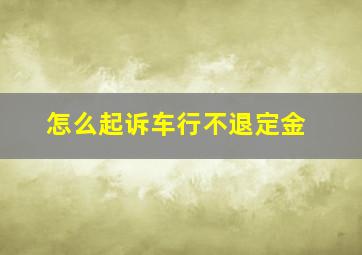 怎么起诉车行不退定金