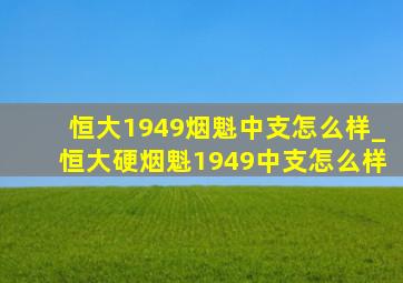 恒大1949烟魁中支怎么样_恒大硬烟魁1949中支怎么样