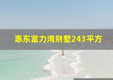 惠东富力湾别墅243平方