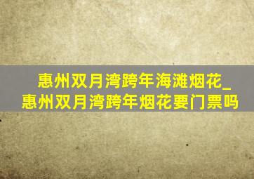 惠州双月湾跨年海滩烟花_惠州双月湾跨年烟花要门票吗