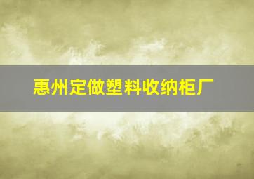 惠州定做塑料收纳柜厂