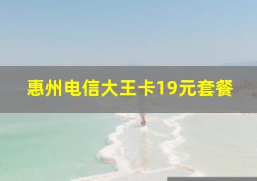 惠州电信大王卡19元套餐