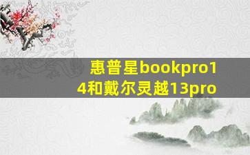 惠普星bookpro14和戴尔灵越13pro