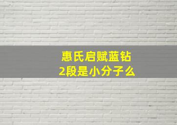 惠氏启赋蓝钻2段是小分子么