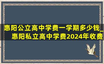 惠阳公立高中学费一学期多少钱_惠阳私立高中学费2024年收费标准