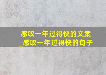 感叹一年过得快的文案_感叹一年过得快的句子