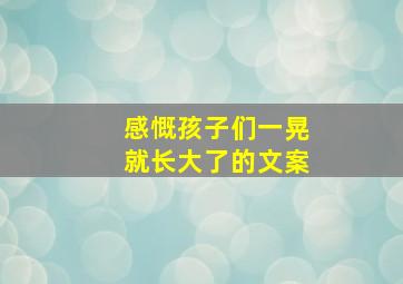 感慨孩子们一晃就长大了的文案