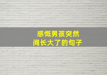 感慨男孩突然间长大了的句子