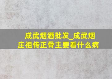 成武烟酒批发_成武烟庄祖传正骨主要看什么病