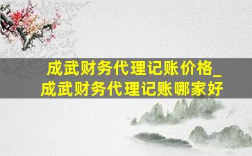 成武财务代理记账价格_成武财务代理记账哪家好