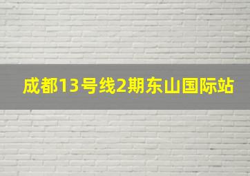 成都13号线2期东山国际站