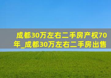 成都30万左右二手房产权70年_成都30万左右二手房出售