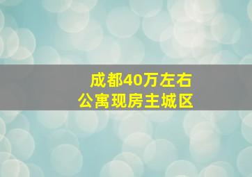 成都40万左右公寓现房主城区