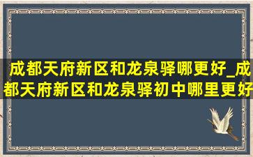 成都天府新区和龙泉驿哪更好_成都天府新区和龙泉驿初中哪里更好