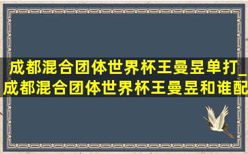 成都混合团体世界杯王曼昱单打_成都混合团体世界杯王曼昱和谁配