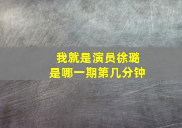 我就是演员徐璐是哪一期第几分钟