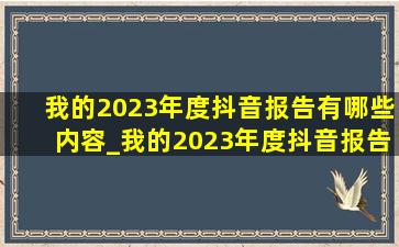 我的2023年度抖音报告有哪些内容_我的2023年度抖音报告