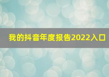 我的抖音年度报告2022入口