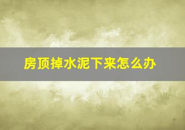 房顶掉水泥下来怎么办