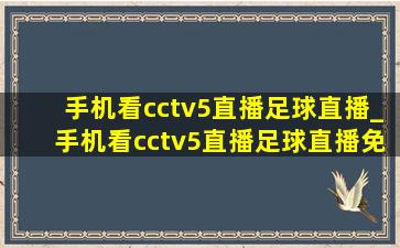 手机看cctv5直播足球直播_手机看cctv5直播足球直播免费