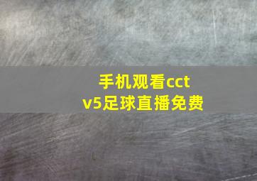 手机观看cctv5足球直播免费