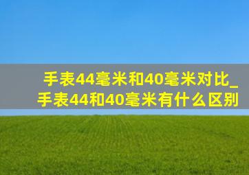 手表44毫米和40毫米对比_手表44和40毫米有什么区别