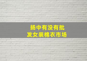 扬中有没有批发女装棉衣市场