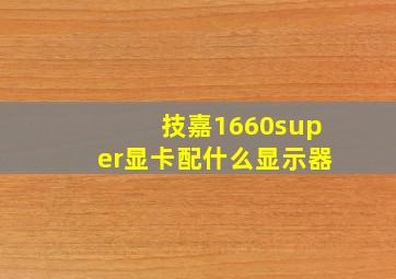 技嘉1660super显卡配什么显示器