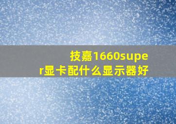 技嘉1660super显卡配什么显示器好